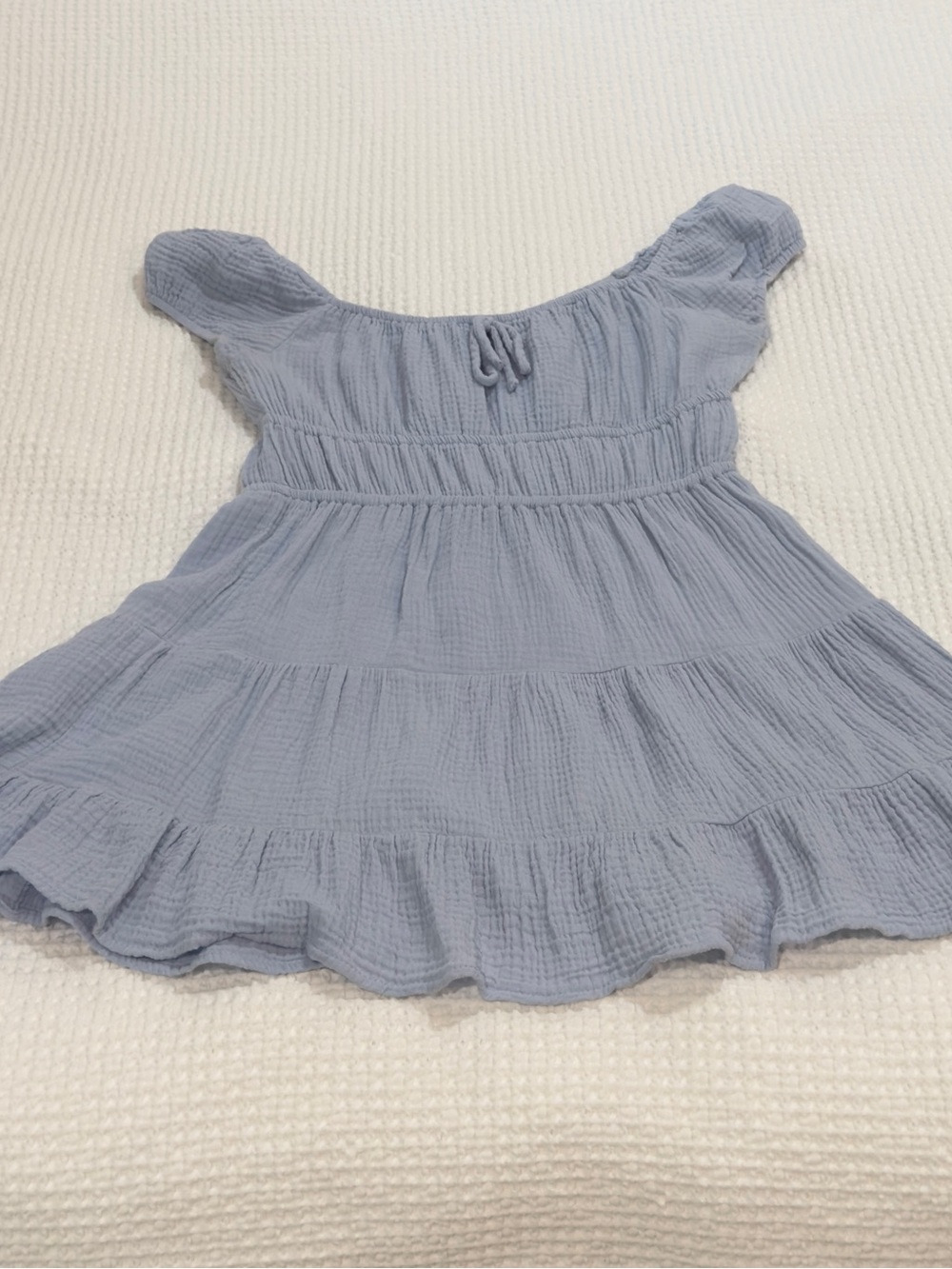 Women’s Light Blue Tiered Cotton Dress